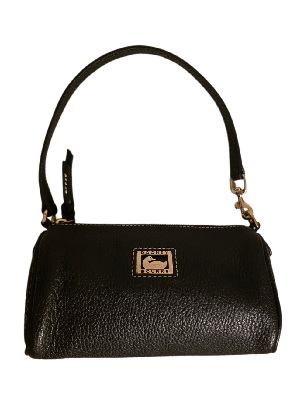 Dooney & Bourke Dillen Black Pebbled Leather Mini Barrel Bag EUC
